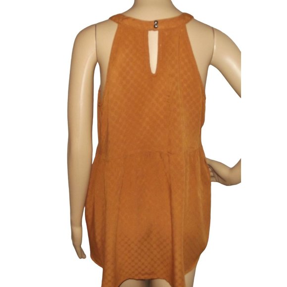 Maurices Tank Sz Medium Gold Pumpkin Spice sleeveless racerback top blouse shirt - Picture 2 of 9